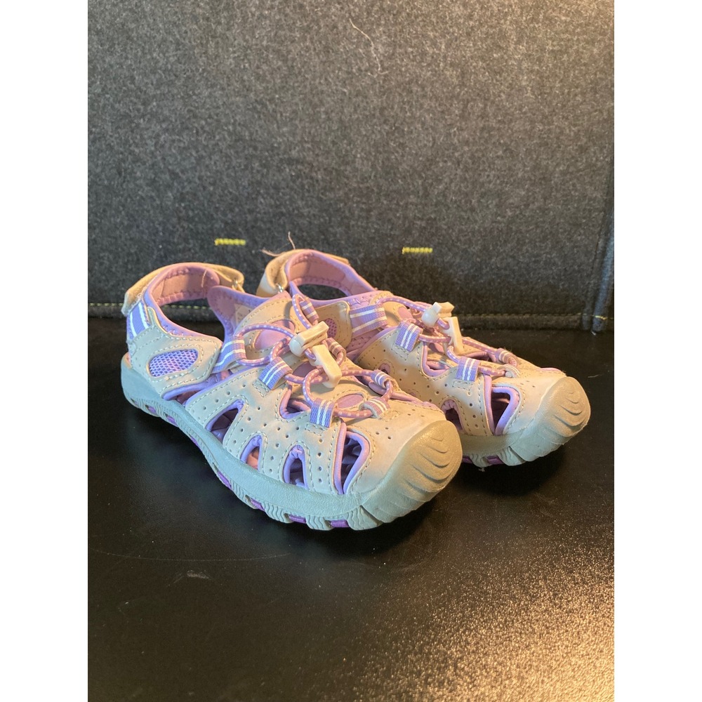 Khombu Dana Kids Grey Purple Closed Toe Sport Water Sandals Size 12 1182623